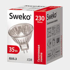 Лампа галоген. Sweko JCDR GU5.3 230V 35W