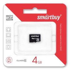 MicroSDHC  4Gb class4 Smart Buy без адаптера