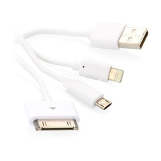 USB(A)шт. - iPhone 4, Iphone5, microUSB. 0.2м OLTO ACCZ-9024 White, белый (1/100)