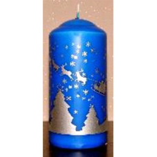 Свеча подарочная столб с рисунком "Новогодняя ночь" 56х120 цена за шт. Chameleon арт.С01-30