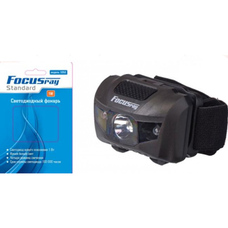 Focusray фонарь налобный 1052 (3xR03) 1W+2 красных светодиода, черный/пластик, 4 режима, BL