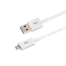 USB кабель microUSB длинный штекер 1М белый 18-4269-20 Rexant (20!)