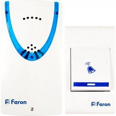 Feron Звонок электрический дверной, 32 мелодии, белый, синий E-222 23678
