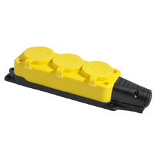 T-plast колодка тройная с загл. каучук 2P+E 1x16 220-240V желтый IP44 31-01-308-0700