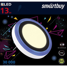 Smartbuy св-к накл. св/д 13W(1040lm) 3000K 195x40мм голубой круг с подсветкой IP20 SBL1-DLB-13-3K-B