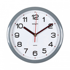 Часы настенные APEYRON круг d220х50 серый пластик плавный ход (1xR6 нет в компл) PL200909